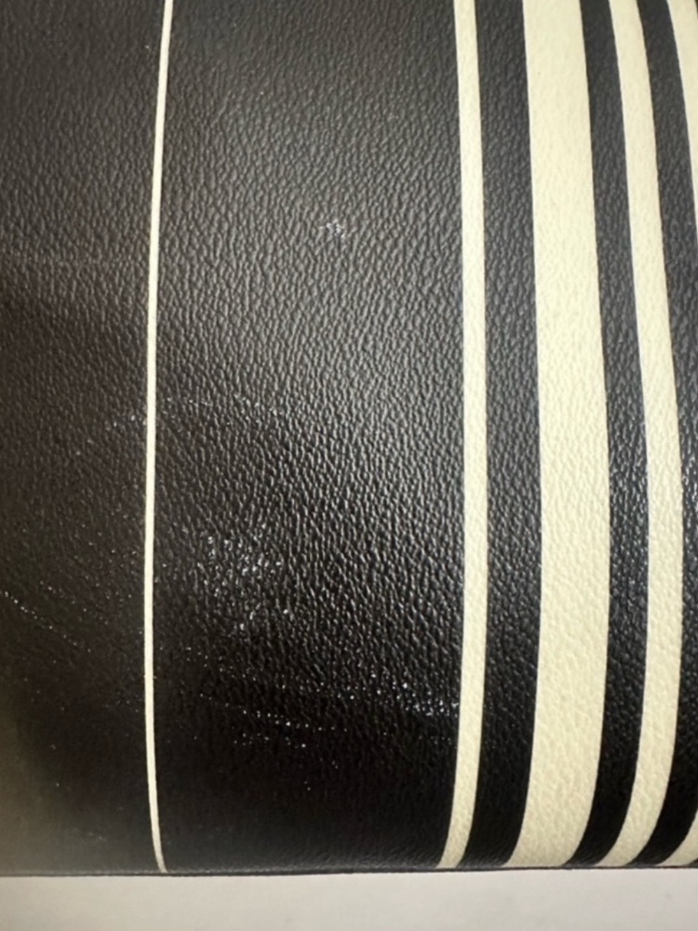 Tory Burch Kerrington Black & White Striped Square Tote - Picture 5 of 16